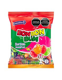 BON BON BUM SURTIDO COLOMBINA 12 UN