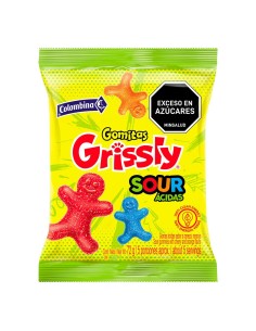 GOMITAS GRISLY SOUR ACIDAS 72 GR 
