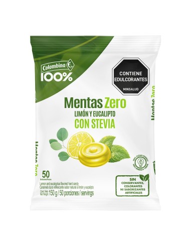 MENTAS SIN AZUCAR COLOMBINA LIMON EUCALI