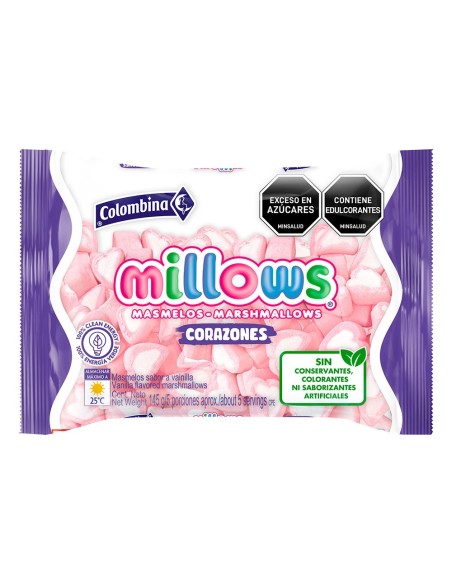 MILLOWS MASMELOS CORAZONES 145 G