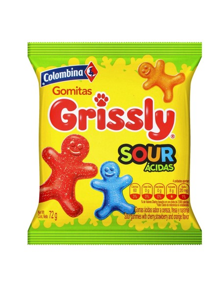 GOMAS GRISLY SOUR ACIDAS 72 GRAM