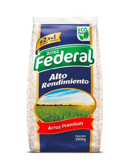 ARROZ FEDERAL ALTO RENDIMIENTO 2500 G