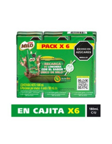 CHOCOLATE MILO SIXPAC TETRA CAJA 6 UND