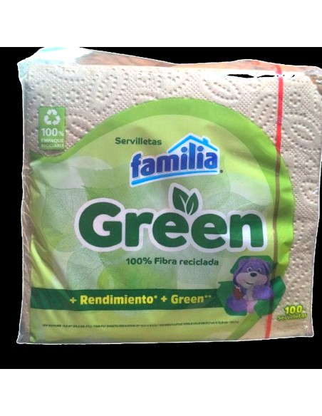 SERVILLETA FAMILIA GREEN 100UND