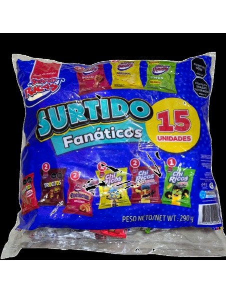 SURTIDOS FANATICOS X 15 UNID