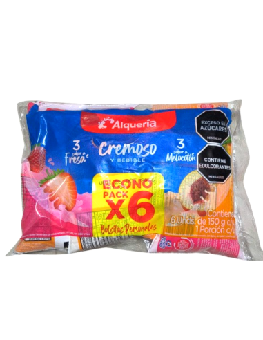 YOGURT FORTIKIDS BOLSA 6 UN FRES MELO